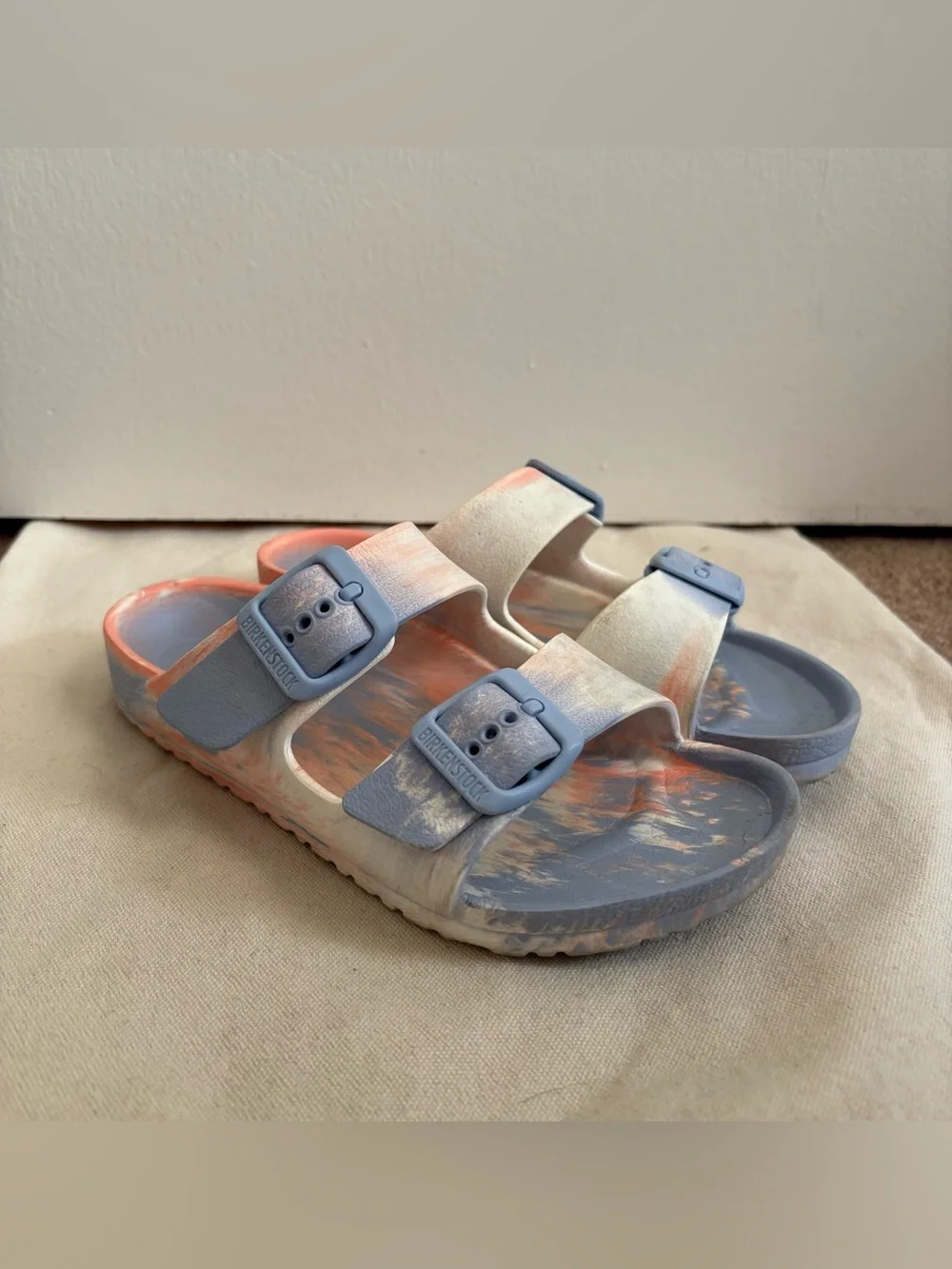 Birkenstock Arizona EVA Unisex Kids Marbled Buckle Slide Sandals Foam US 1.5